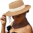 summer protection: furtalk straw beach sun hats for women & men - spf uv, packable fedoras boater hat for travel logo