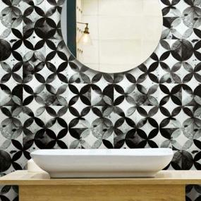 img 3 attached to Transform Your Room With Easy-To-Apply RoomMates Black Moroccan Tile Wallpaper