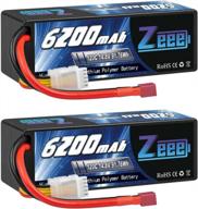 zeee 4s lipo battery 6200mah 14.8v 120c hard case battery with deans t connector for car truck tank rc buggy truggy rc models(2 pack) logo