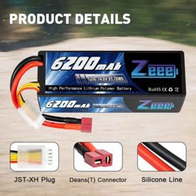 img 2 attached to Zeee 4S Lipo Battery 6200MAh 14.8V 120C Hard Case Battery With Deans T Connector For Car Truck Tank RC Buggy Truggy RC Models(2 Pack)