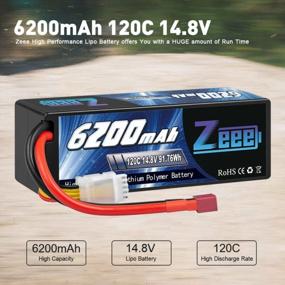 img 3 attached to Zeee 4S Lipo Battery 6200MAh 14.8V 120C Hard Case Battery With Deans T Connector For Car Truck Tank RC Buggy Truggy RC Models(2 Pack)