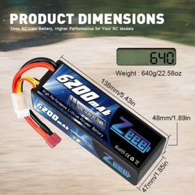 img 1 attached to Zeee 4S Lipo Battery 6200MAh 14.8V 120C Hard Case Battery With Deans T Connector For Car Truck Tank RC Buggy Truggy RC Models(2 Pack)