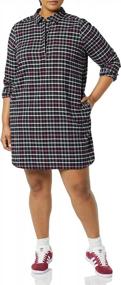 img 2 attached to Stay Cosy And Stylish With Goodthreads Women'S Relaxed-Fit Flannel Shirt Dress