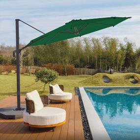 img 4 attached to Stay Cool And Protected: Introducing The Wikiwiki S Series Cantilever Patio Umbrellas With UV Resistant Fabric And 360 Rotation