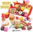 gilobaby play food toys for kids - cuttable fast food set for pretend play kitchen, ideal for boys and girls for educational preschool learning and roleplay logo