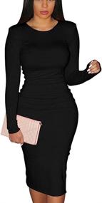 img 4 attached to XXTAXN Womens Bodycon Sleeve Office Women's Clothing ~ Dresses