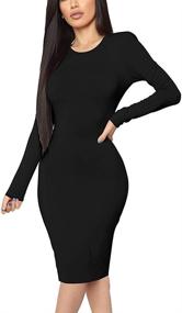 img 3 attached to XXTAXN Womens Bodycon Sleeve Office Women's Clothing ~ Dresses