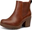 women's fashion ankle boots chunky low heels platform chelsea booties for women - vepose logo