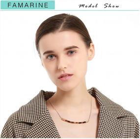 img 3 attached to FAMARINE Tortoise Shell Half Open Hoop Earrings, Mottled Resin Lucite Acetate Studs, Dark Brown