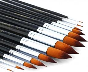 img 2 attached to Complete 13Pc Round Brush Set For Watercolor, Acrylic, Gouache, Ink, And Tempera - Synthetic Bristles By Transon.