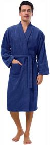 img 4 attached to 🛀 Bathrobe Kimono Cotton Housecoat by SIORO: Luxurious Comfort for Relaxing in Style