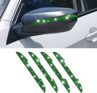 🚗 4-piece bling rhinestone car door handle scratch protector set – universal fit for all cars, vehicles, suvs – includes car side rearview mirror, car door edge guard – stylish car exterior accessories for women and men (green) logo