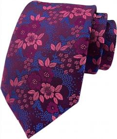 img 4 attached to Luxury Floral Jacquard Silk Tie Cravat For Men - Perfect For Weddings And Formal Events