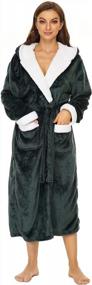 img 3 attached to Cozy Up With Ccko'S Plush Fleece Women'S Robe - Soft, Warm, And Perfect For Lounging