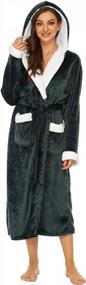 img 4 attached to Cozy Up With Ccko'S Plush Fleece Women'S Robe - Soft, Warm, And Perfect For Lounging