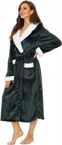 img 2 attached to Cozy Up With Ccko'S Plush Fleece Women'S Robe - Soft, Warm, And Perfect For Lounging