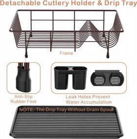 img 1 attached to GSlife Dish Drying Rack, Small Dish Rack With Tray Compact Dish Drainer For Kitchen Counter Cabinet ,Bronze