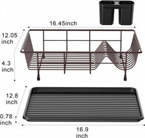 img 2 attached to GSlife Dish Drying Rack, Small Dish Rack With Tray Compact Dish Drainer For Kitchen Counter Cabinet ,Bronze