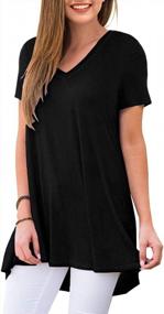 img 2 attached to Summer Style Refresh: Women'S V-Neck T-Shirt Tunic Tops By AWULIFFAN