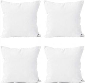 img 4 attached to Enhance Your Decor With Encasa Homes' 20X20 Throw Pillow Covers - Sublimation Blank, 4 Pack With Invisible Zipper For DIY And Digital Printing