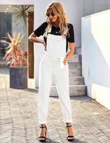 img 1 attached to Women'S Loose Fit Denim Bib Jumpsuit Stretch Overall Pants GRAPENT