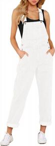 img 4 attached to Women'S Loose Fit Denim Bib Jumpsuit Stretch Overall Pants GRAPENT