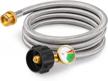 kohree 6ft propane adapter hose with gauge: 1lb to 20lb converter for coleman camp stove, buddy heater, tabletop grill & more logo