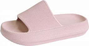 img 4 attached to Kid'S Slides Girls Boys Comfort Non-Slip Thick Sole Slippers Summer Beach Shoes