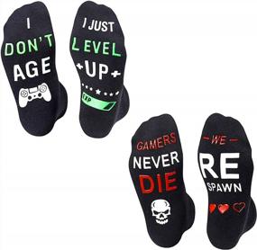 img 3 attached to HAPPYPOP Gaming Game Socks Taco Bacon Chocolate Wine Socks Novelty Gifts For Men Women Gamer
