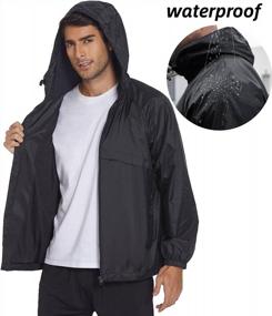 img 3 attached to Stay Dry And Comfortable With COOrun Men'S Waterproof Hooded Rain Jacket For Outdoor Hiking