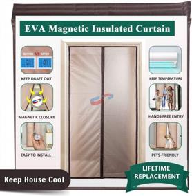 img 4 attached to IKSTAR EVA Thermal Plastic Door Cover 38" X 82": Insulated Magnetic Curtain Keeps Cool Summer, Warm Winter For AC Room, Kitchen & Stair - Brown