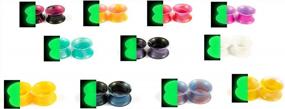 img 3 attached to 2G-5/8" WBRWP 22Pcs Ear Tunnels & Plugs - Soft Silicone Double Flared Hollow Gauges Expander Stretcher Piercing Jewelry