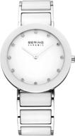 bering time women's slim watch 11435-754 - 35mm case - ceramic collection - stainless steel strap with ceramic links - scratch-resistant sapphire crystal - minimalistic design - designed in denmark логотип