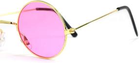 img 1 attached to Pink 60'S Style Circle Sunglasses: Skeleteen'S Vintage Hippie Glasses For Hipster Fashionistas