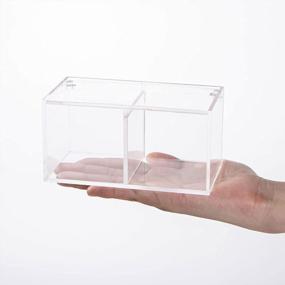 img 2 attached to Clear Acrylic Capsule Holder With Lid - 2 Section Plastic Drawer Box Organizer For Jewelry, Candy, Coffee & Make Up