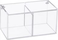 clear acrylic capsule holder with lid - 2 section plastic drawer box organizer for jewelry, candy, coffee & make up logo