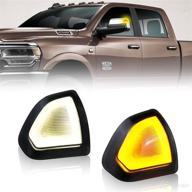 turn signal light left and right switchback mirror led side lamps smoked cover lens for 68302828aa 68302829aa compatible with 2010-2018 do dge ram 1500 2500 3500 4500 5500 (white/yellow) логотип