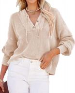 women's oversized v neck hooded pullover sweater: zeagoo knitted jumper tops for long sleeve comfort logo