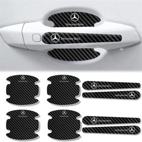 img 4 attached to 🚗 8-Pack 3D Carbon Fiber Car Door Handle Stickers for Mercedes Benz - Invisible Paint Protection Film, Anti-Scratch, Anti-Collision - Fits All Models