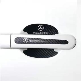 img 3 attached to 🚗 8-Pack 3D Carbon Fiber Car Door Handle Stickers for Mercedes Benz - Invisible Paint Protection Film, Anti-Scratch, Anti-Collision - Fits All Models