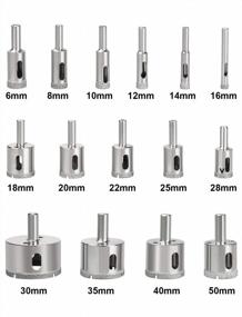 img 2 attached to Complete Hole Saw Kit With Diamond Drill Bits And Adjustable Guide Jig For Glass, Ceramics, And Tile - 15 Pieces, 6-50Mm Size Range