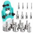 complete hole saw kit with diamond drill bits and adjustable guide jig for glass, ceramics, and tile - 15 pieces, 6-50mm size range logo
