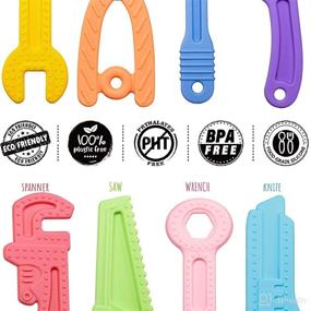 img 3 attached to Colorful Silicone Baby Molar Teether Chew Toys - 8 Packs Hand Tools for Boys 3-24 Months - Non BPA Teething Tool for Baby Girl Boy Infant Chew Gifts, 8 Styles