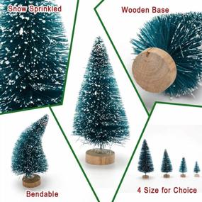 img 2 attached to 36-Piece Set Of Artificial Mini Christmas Trees: Bottle Brush, Snow-Frosted, And Mini Sisal Trees With Merry Christmas Letters And Wood Bases - Perfect Winter Snow Ornaments For Tabletop Displays