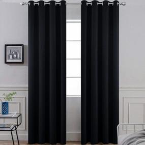 img 4 attached to 84 Inch Blackout Curtains For Bedroom, Thermal Insulated Room Darkening Drapes, Light Blocking Blackout Window Treatment - 2 Panels, 52" Width
