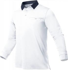 img 4 attached to Men'S Long Sleeve Polo Golf Shirt With UPF 50+ Protection, Moisture Wicking, And Pocket By Hiverlay