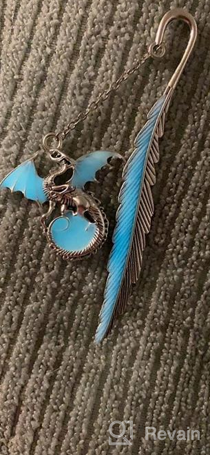 img 1 attached to Glow In The Dark Dragonfly Bookmarks: Vintage Feather Metal, Unique Gift For Men And Women - 2 Pack review by Tyshawn Adams