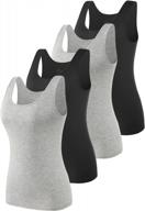 get slim and sexy with amvelop's pack of 4 elastic tank tops for women logo