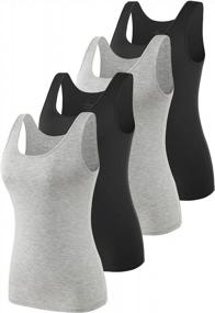 img 4 attached to Get Slim And Sexy With AMVELOP'S Pack Of 4 Elastic Tank Tops For Women
