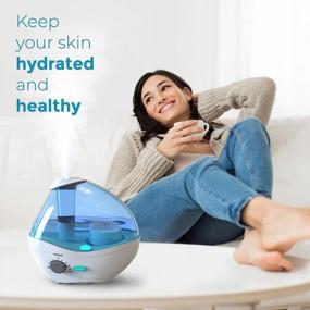 img 2 attached to 🌬️ Enhance Bedroom Wellness with Ultrasonic Viral Support Humidifier: Whisper-Quiet Operation, Nightlight, Auto-Shut Off, Adjustable Mist, 16-Hour Operation & Filter Included